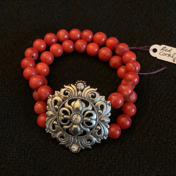 Wisps of Whimsy Jewelry - Red Coral 2-strand bracelet